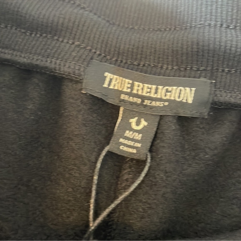 True Religion High Rise Sweat Shorts Black Medium - Picture 8 of 16